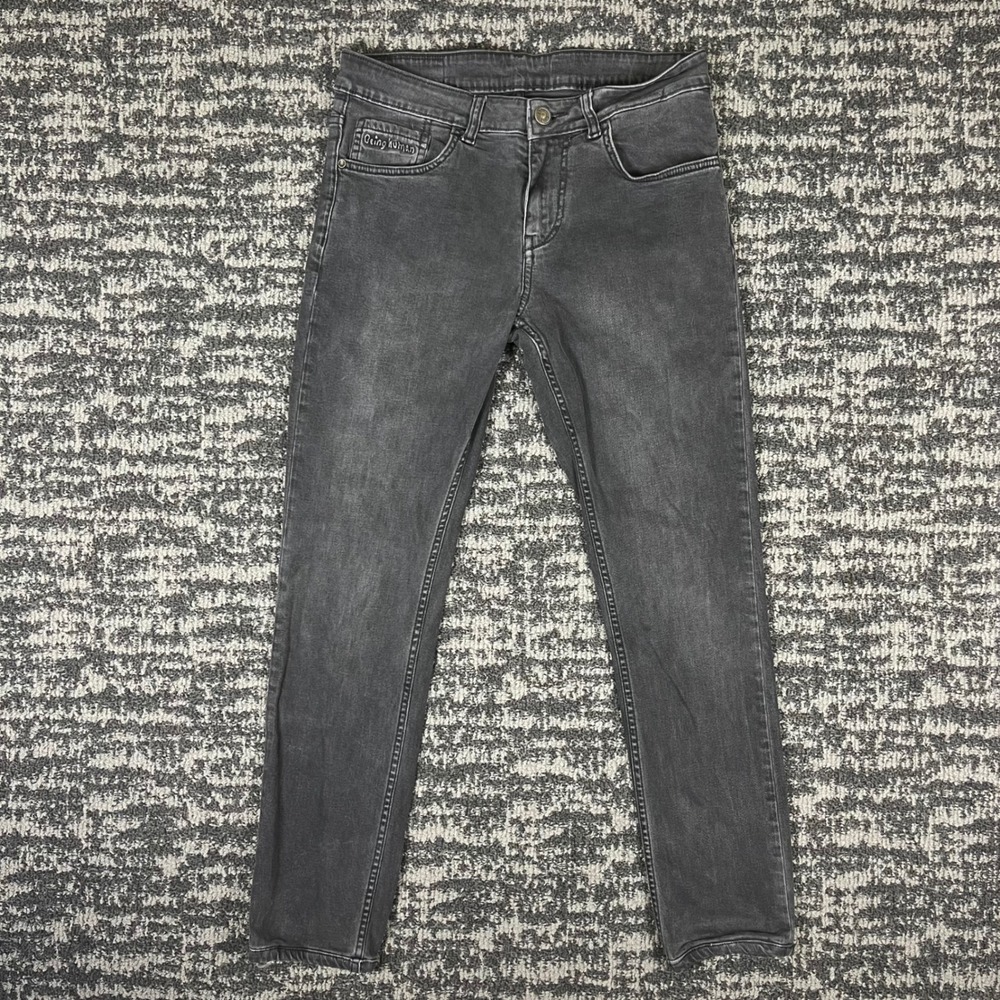 Being Human Jeans Mens 31 Washed Black Slim Fit Heart Embroidery BHDI9139 Denim